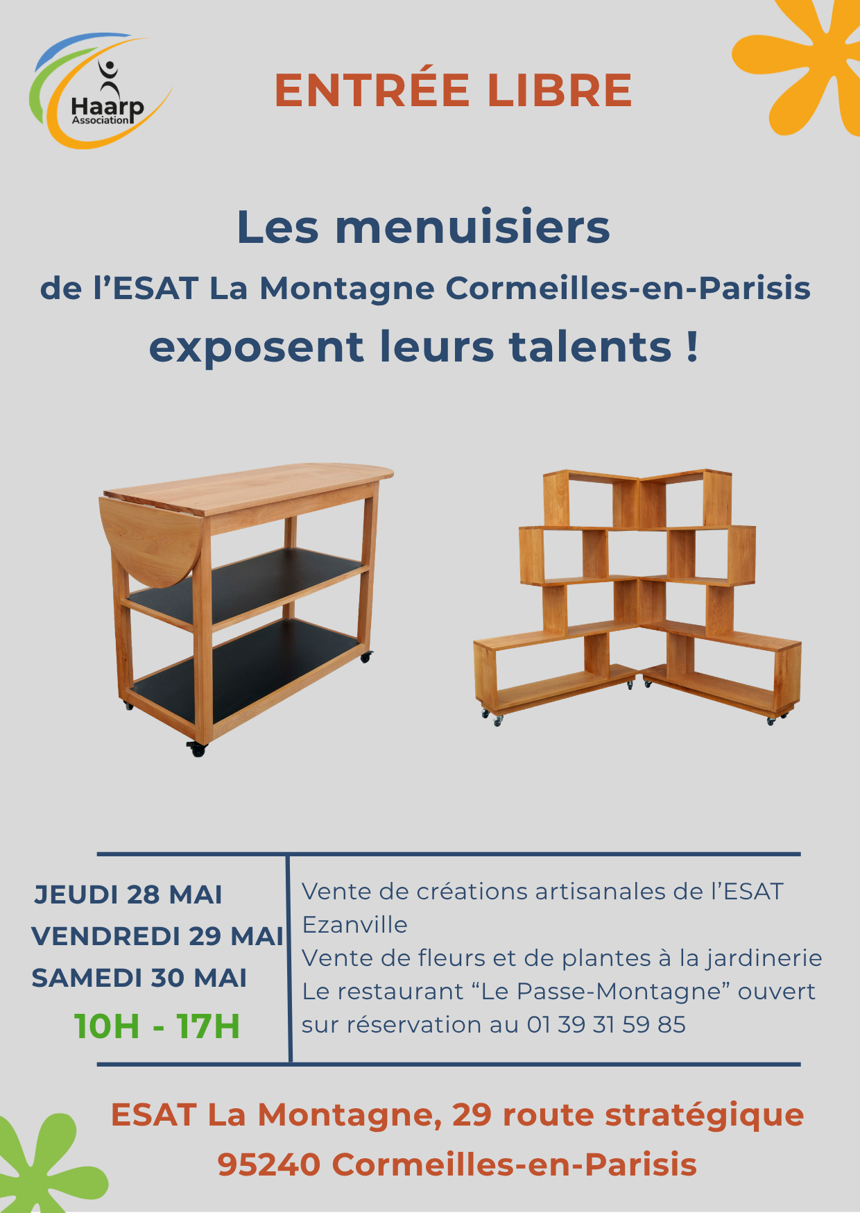 Exposition de la menuiserie 28-29-30 mai de 10 h &agrave; 17h